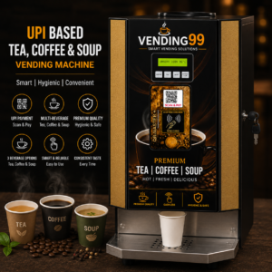 UPI payment enabled tea coffee vending machine with digital cashless system for office and commercial use