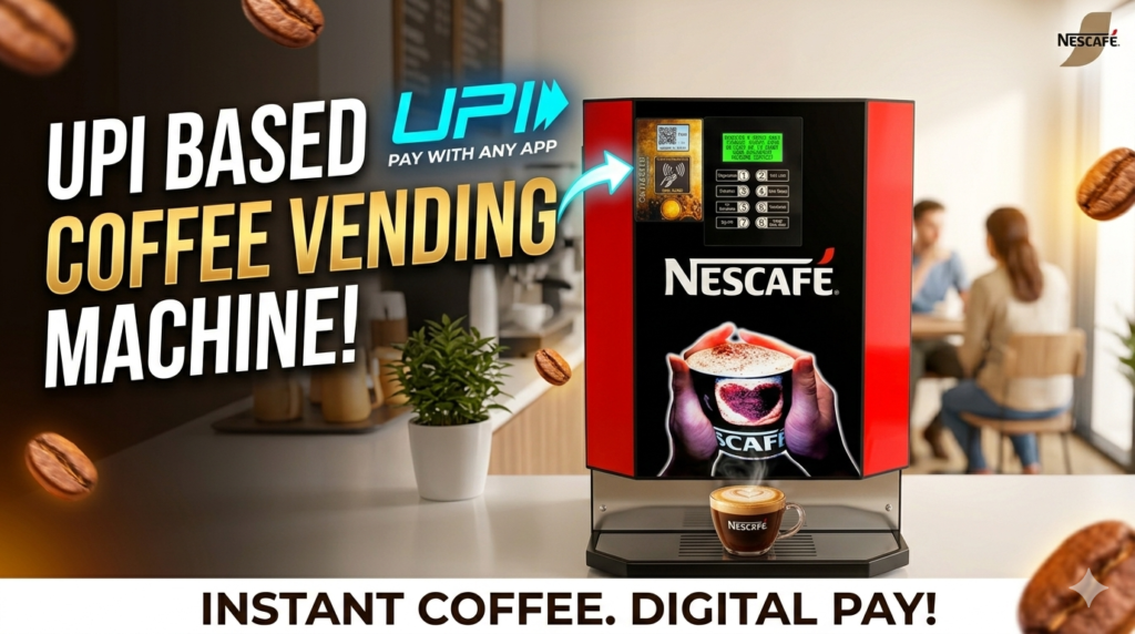 UPI based coffee vending machine with WiFi and multiple drink options