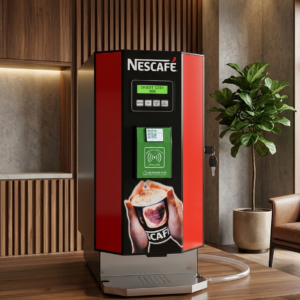 Hybrid UPI and RFID Card based Tea and Coffee Vending Machine with QR Code scanner.