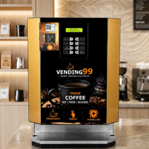 UPI based tea coffee vending machine with QR code payment system by Vending99, premium hot beverage dispenser for office and commercial use