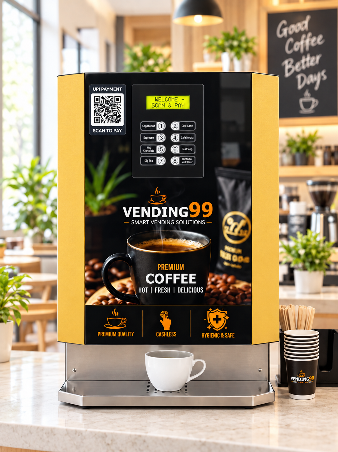 4 4 Lane UPI Based Tea coffee Vending machine ulti 4 Lane UPI Based Tea coffee Vending machine