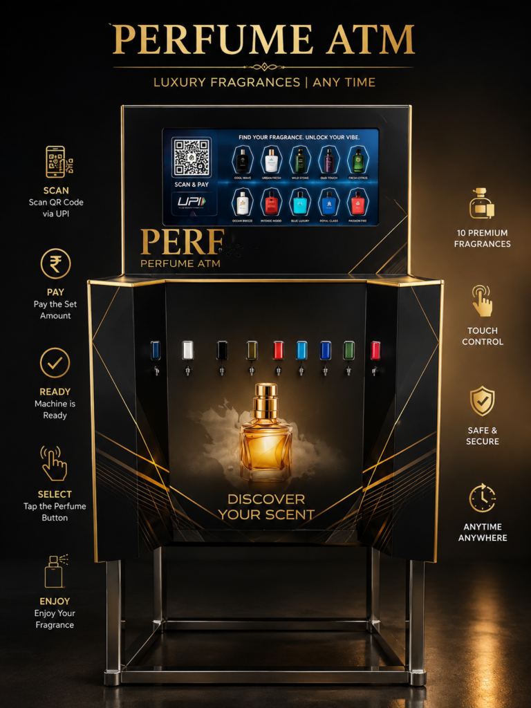 Perfume ATM Machine with QR Code Payment and 10 Fragrance Options