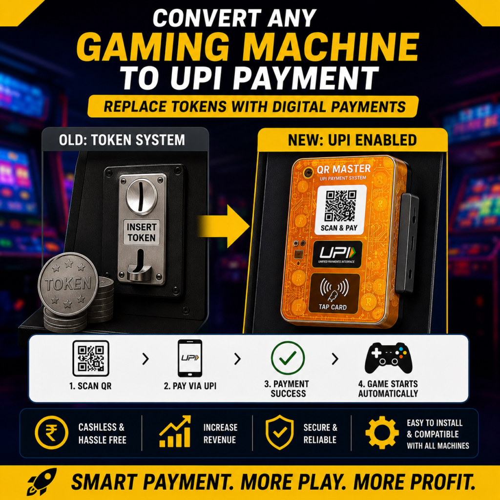 QR Master UPI payment system for gaming machines